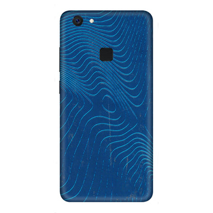 VIVO Z/V/X/T/U/S Series Phone Skins (All Models) - Abstract Blue Line Map - 3D Embossed Finish (L-272) Vivo Z10