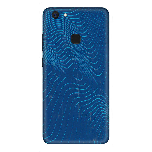 VIVO Z/V/X/T/U/S Series Phone Skins (All Models) - Abstract Blue Line Map - 3D Embossed Finish (L-272) Vivo Z10