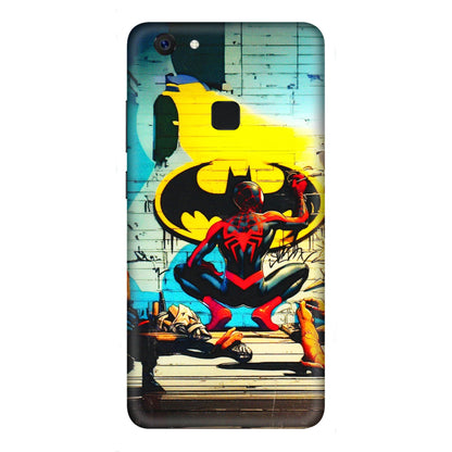 VIVO Z/V/X/T/U/S Series Phone Skins (All Models) - New Spiderman Bat Logo - 3D Embossed Finish (L-309) Vivo Z10