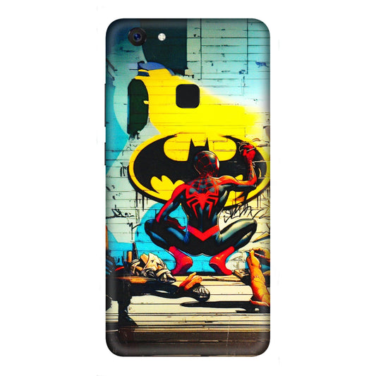 VIVO Z/V/X/T/U/S Series Phone Skins (All Models) - New Spiderman Bat Logo - 3D Embossed Finish (L-309) Vivo Z10