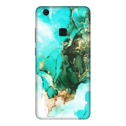 VIVO Z/V/X/T/U/S Series Phone Skins (All Models) - The Blue Gold Marble - Matte Finish (M-124) Vivo Z10