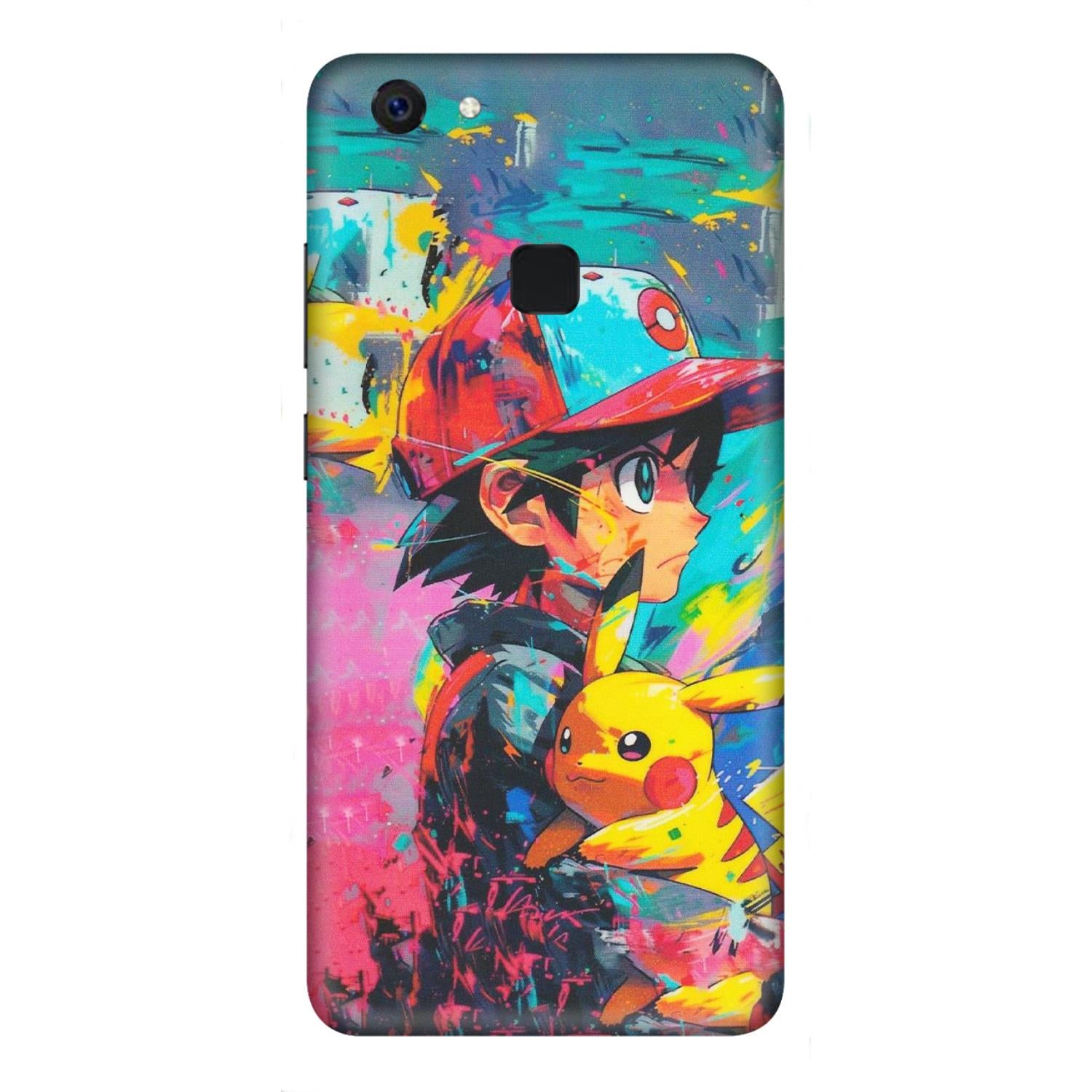 VIVO Z/V/X/T/U/S Series Phone Skins (All Models) - Ash & Pikachu - Matte Finish (M-26) Vivo Z10