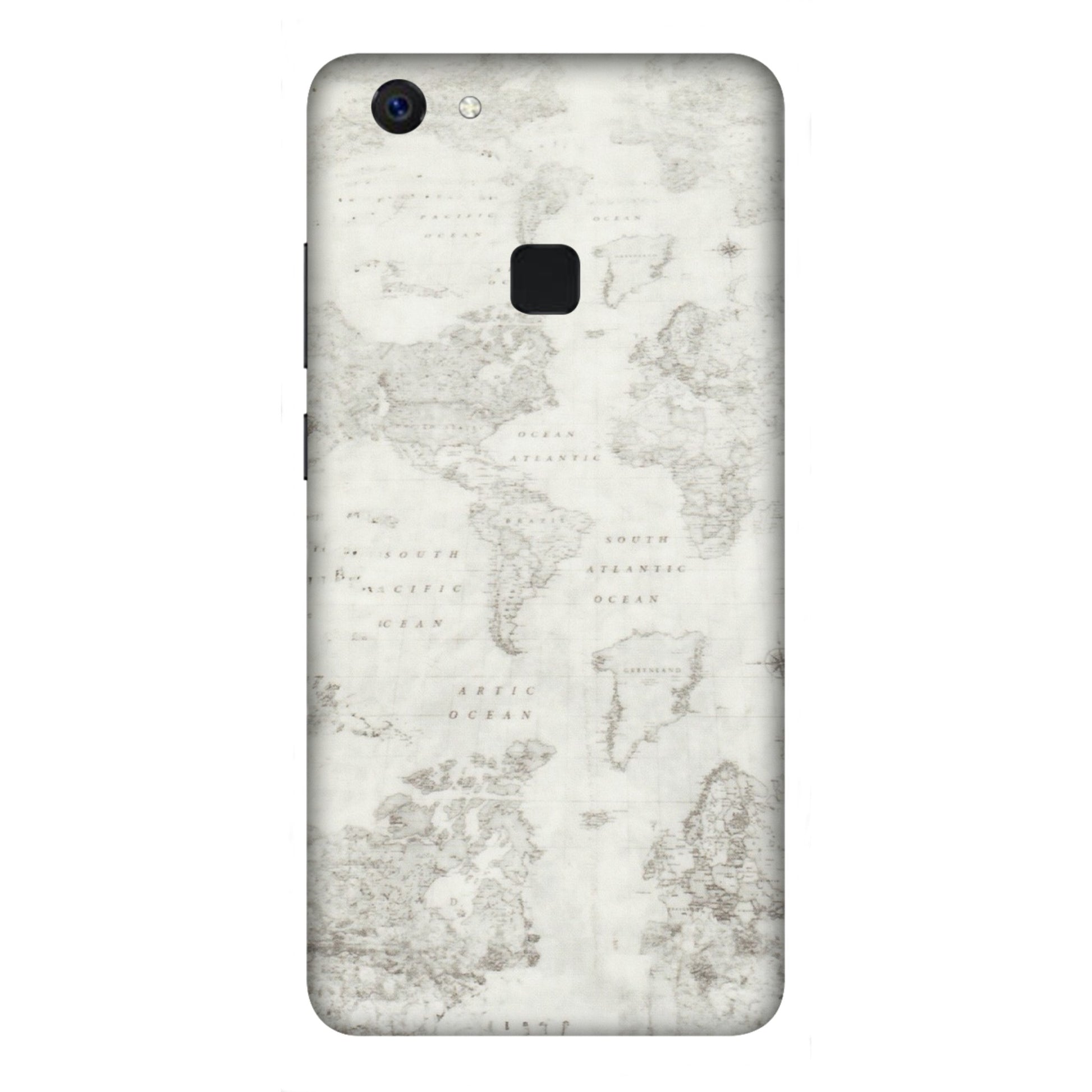 VIVO Z/V/X/T/U/S Series Phone Skins (All Models) - World Travel Map - Transparent Finish (T-04) Vivo Z10