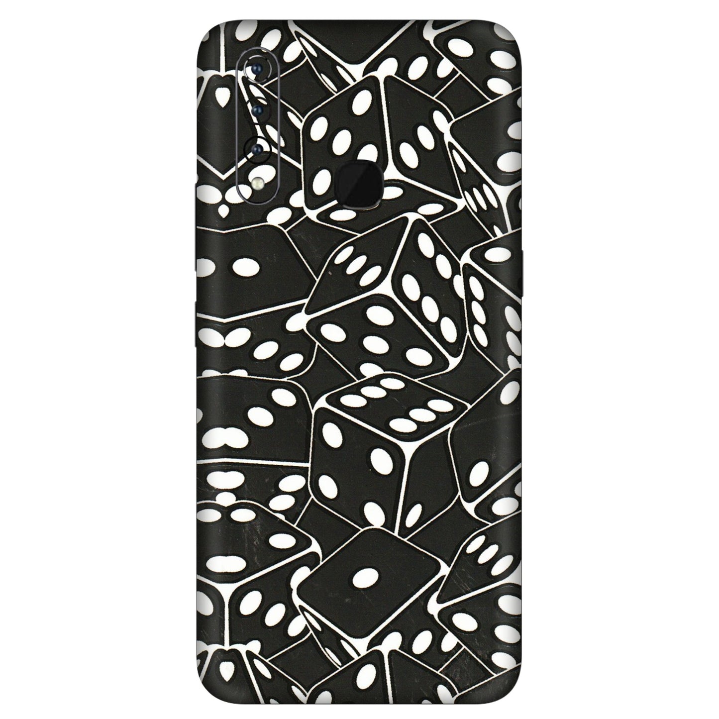 VIVO Z/V/X/T/U/S Series Phone Skins (All Models) - Big Black Dices - 3D Embossed Finish (L-106) Vivo Z1 Pro