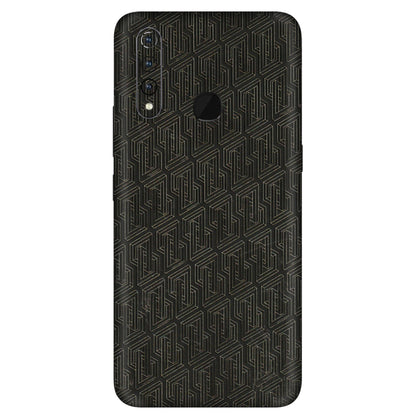 VIVO Z/V/X/T/U/S Series Phone Skins (All Models) - Black Abstract Pattern - 3D Embossed Finish (L-117) Vivo Z1 Pro