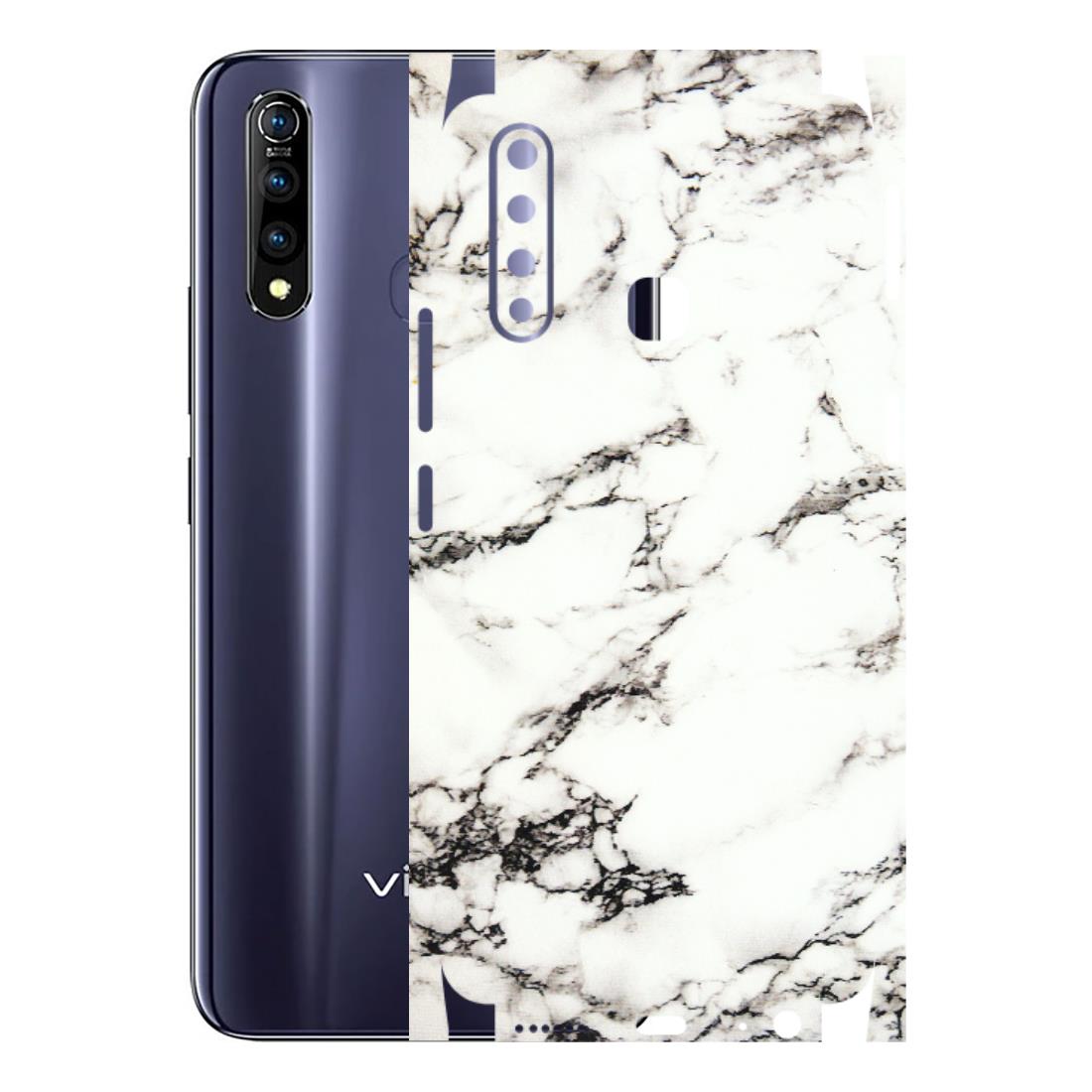 VIVO Z/V/X/T/U/S Series Phone Skins (All Models) - Black and White Marble Texture - 3D Embossed Finish (L-124) Vivo Z1 Pro