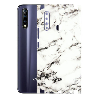 VIVO Z/V/X/T/U/S Series Phone Skins (All Models) - Black and White Marble Texture - 3D Embossed Finish (L-124) Vivo Z1 Pro