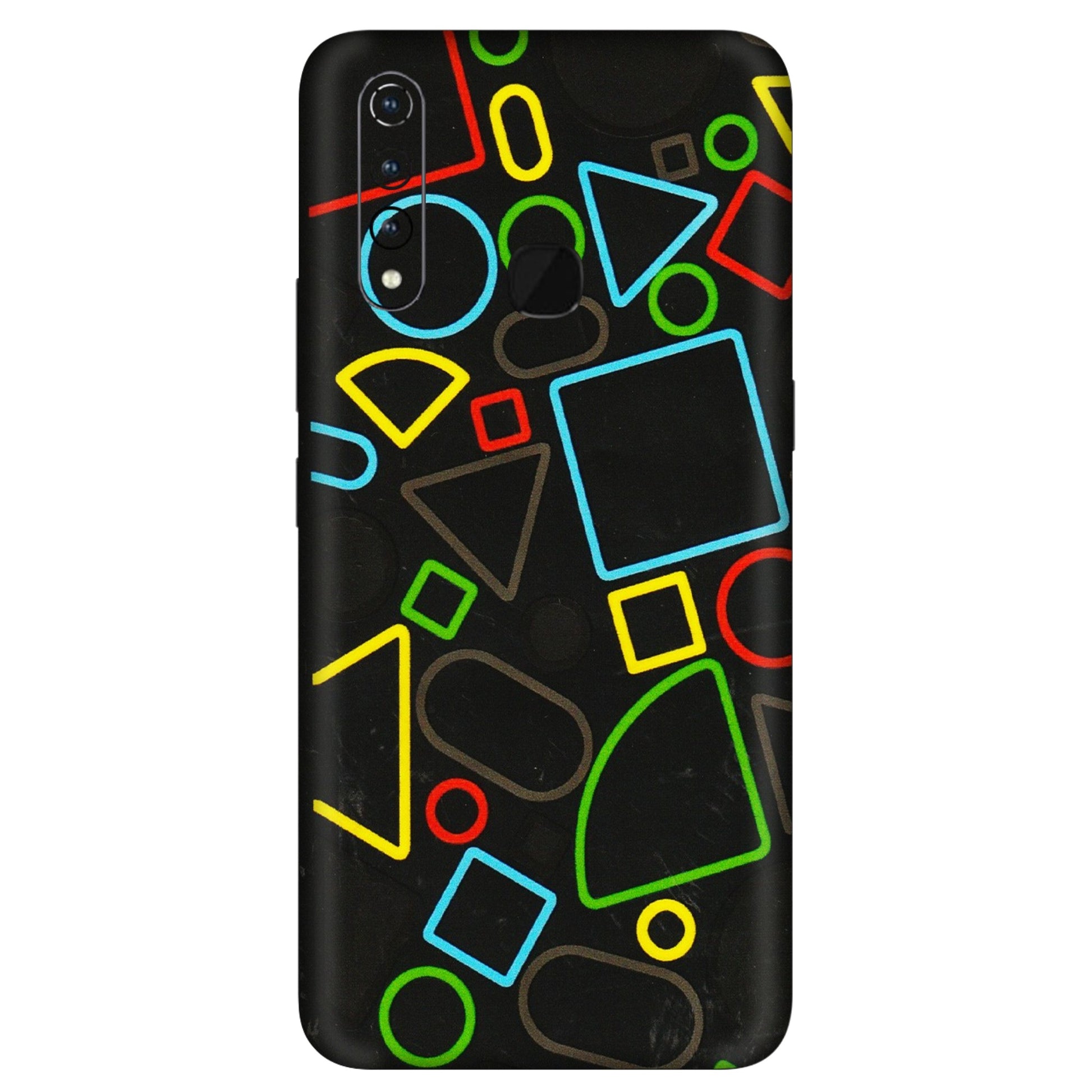 VIVO Z/V/X/T/U/S Series Phone Skins (All Models) - Black Shapes - 3D Embossed Finish (L-131) Vivo Z1 Pro