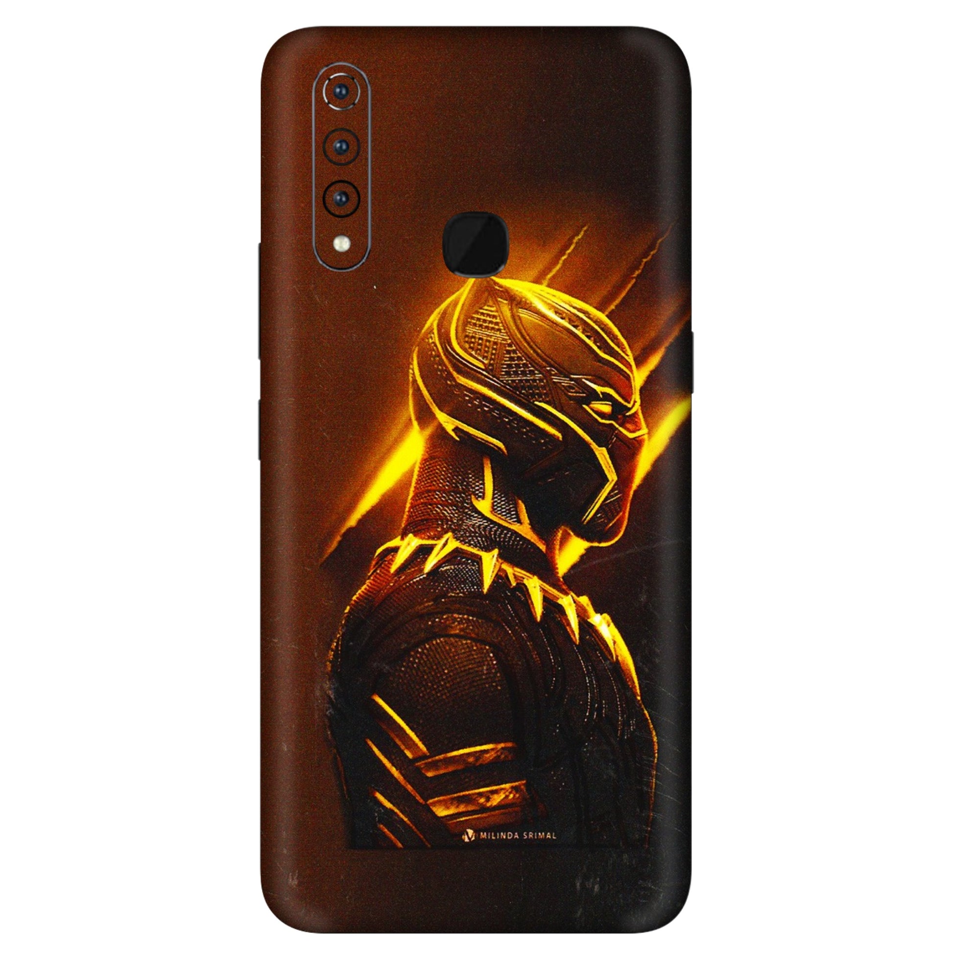 VIVO Z/V/X/T/U/S Series Phone Skins (All Models) - Gold Black Panther - 3D Embossed Finish (L-181) Vivo Z1 Pro