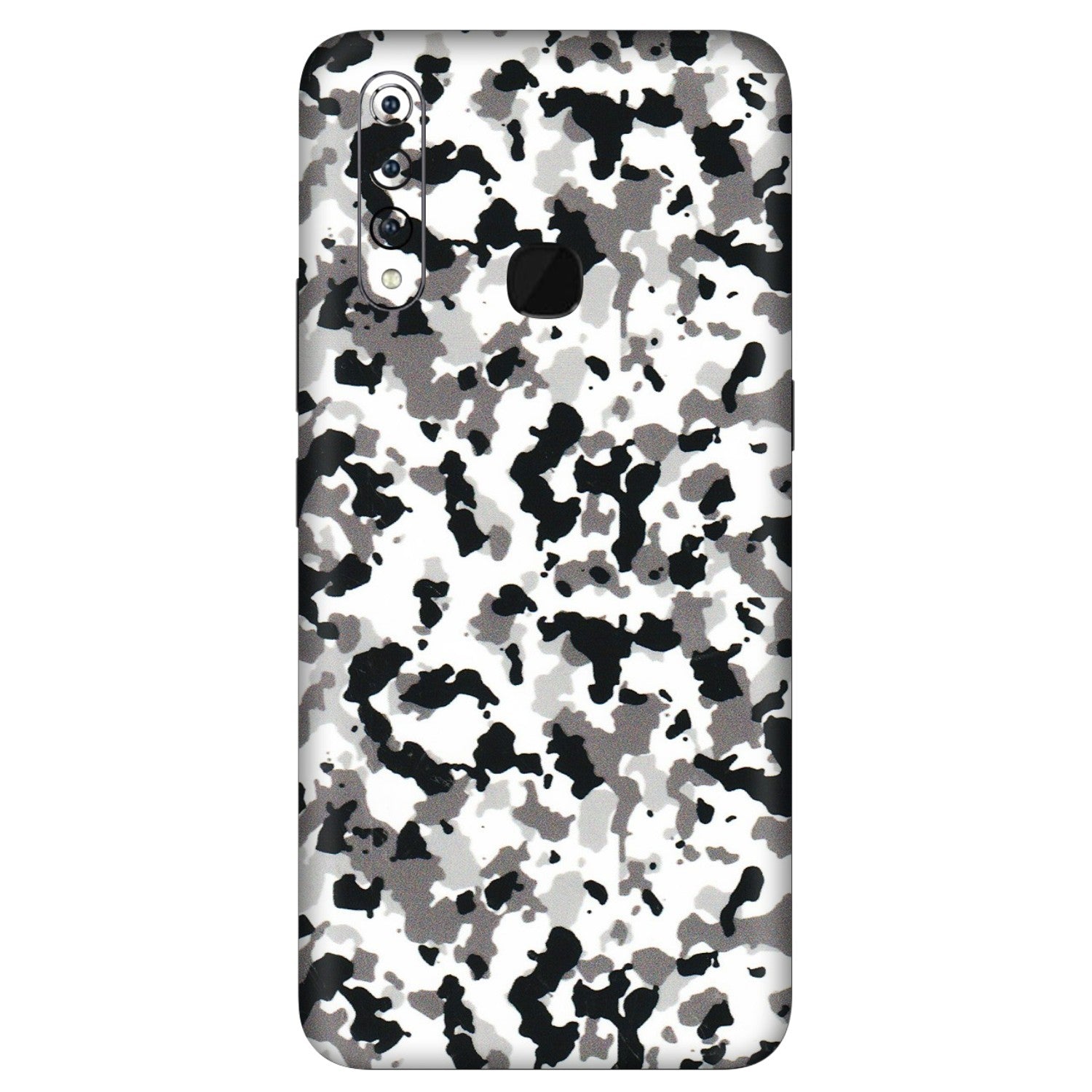 VIVO Z/V/X/T/U/S Series Phone Skins (All Models) - White Black Camouflage - 3D Embossed Finish (L-18) Vivo Z1 Pro