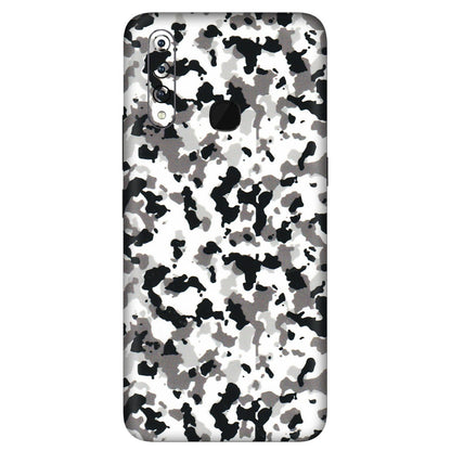 VIVO Z/V/X/T/U/S Series Phone Skins (All Models) - White Black Camouflage - 3D Embossed Finish (L-18) Vivo Z1 Pro