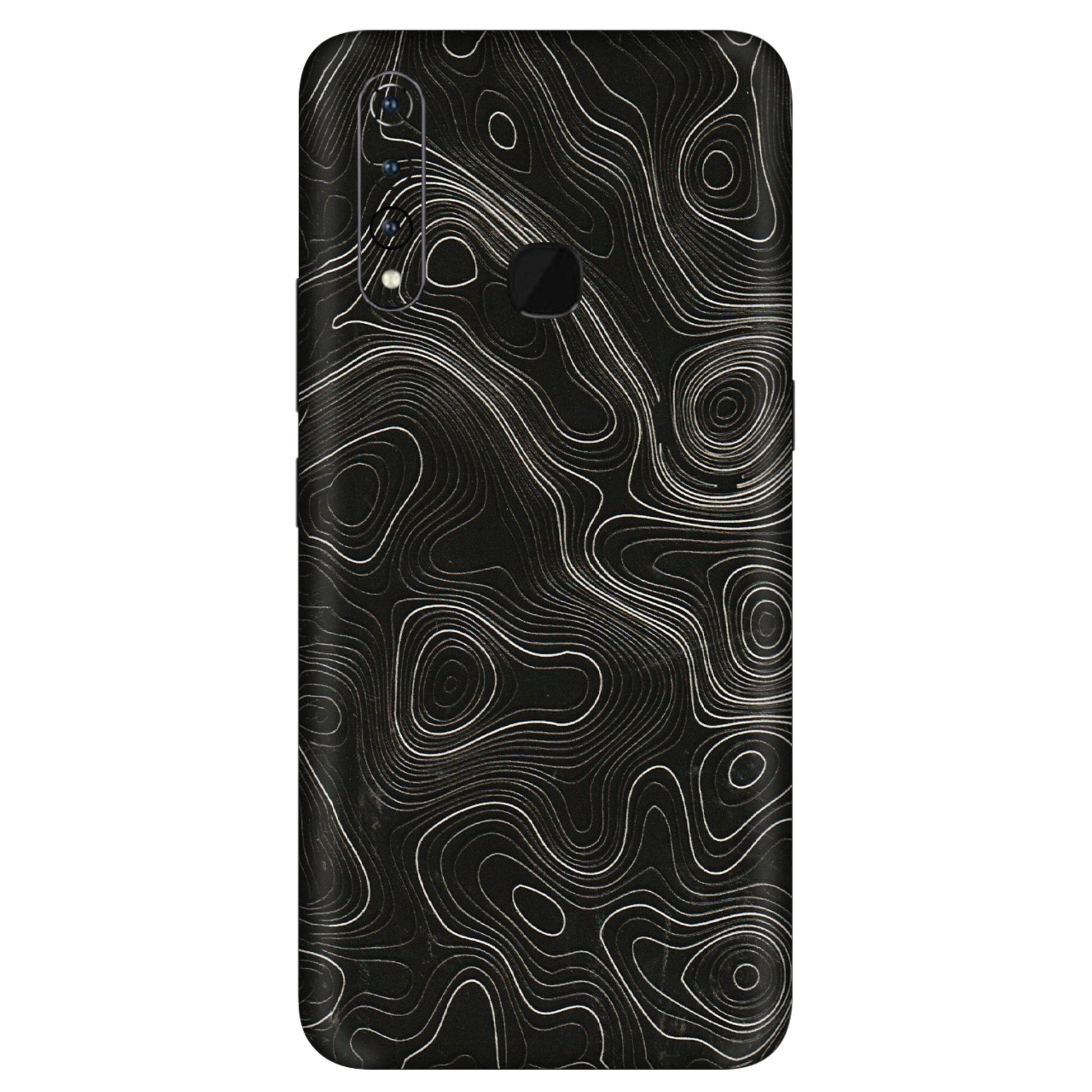 VIVO Z/V/X/T/U/S Series Phone Skins (All Models) - Black Swirl - 3D Embossed Finish (L-196) Vivo Z1 Pro