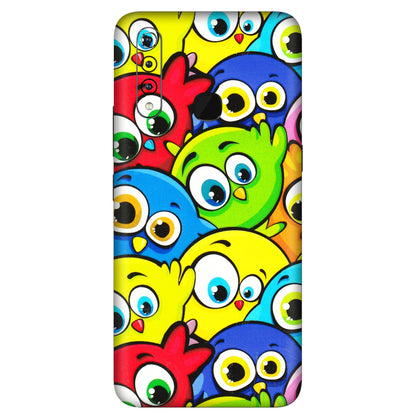 VIVO Z/V/X/T/U/S Series Phone Skins (All Models) - Cute Fluffy Birds - 3D Embossed Finish (L-213) Vivo Z1 Pro