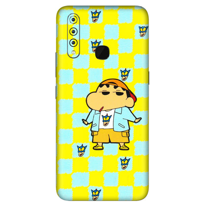 VIVO Z/V/X/T/U/S Series Phone Skins (All Models) - Yellow Blue Shinchan Cute - 3D Embossed Finish (L-221) Vivo Z1 Pro