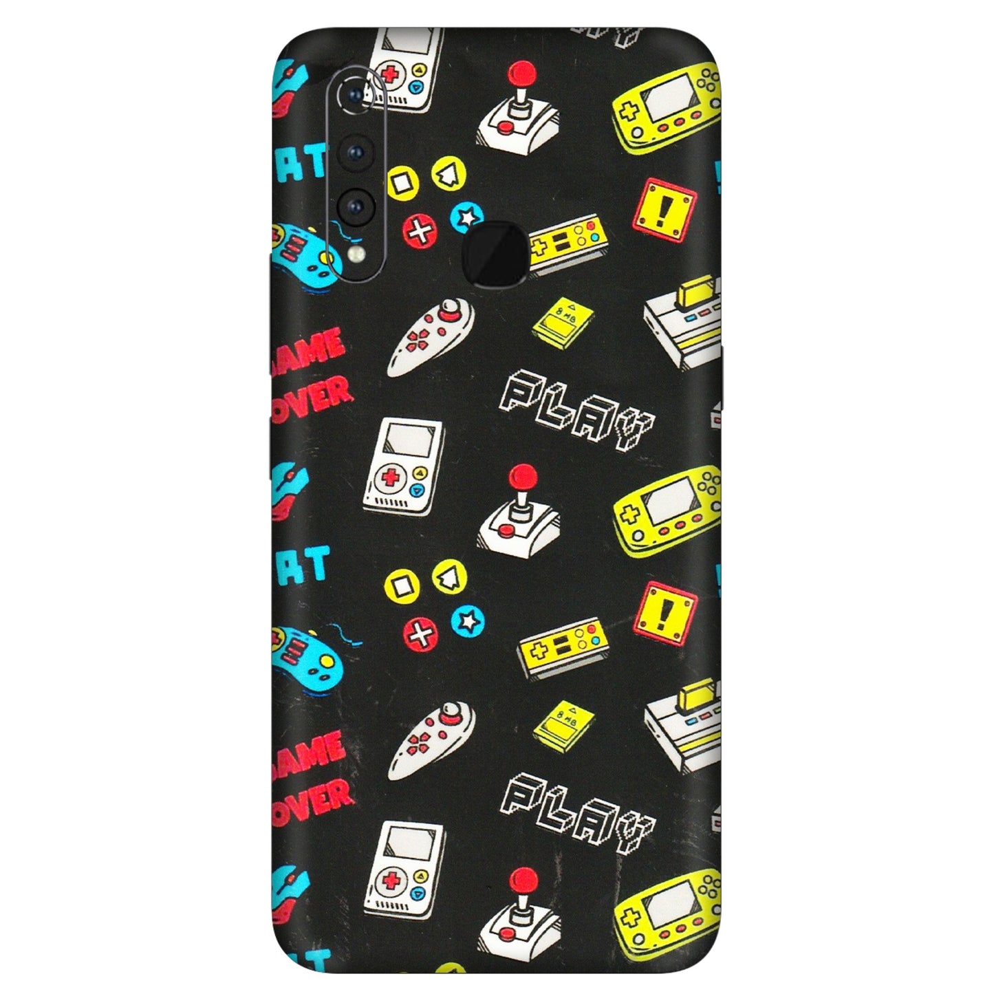 VIVO Z/V/X/T/U/S Series Phone Skins (All Models) - Gaming Doodles - 3D Embossed Finish (L-224) Vivo Z1 Pro