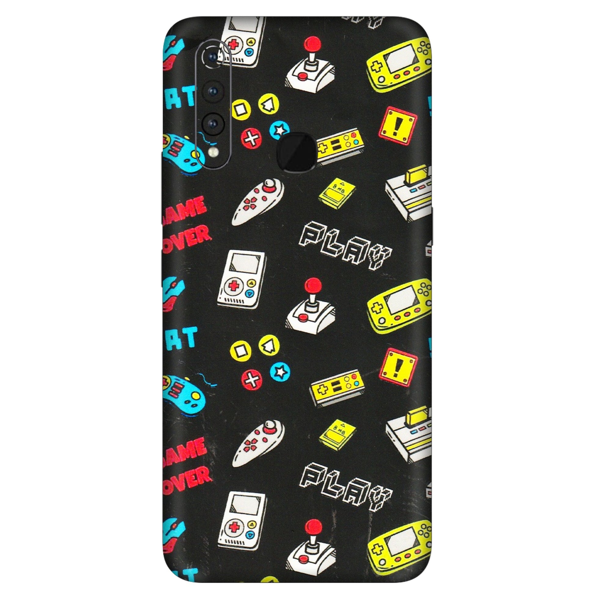 VIVO Z/V/X/T/U/S Series Phone Skins (All Models) - Gaming Doodles - 3D Embossed Finish (L-224) Vivo Z1 Pro