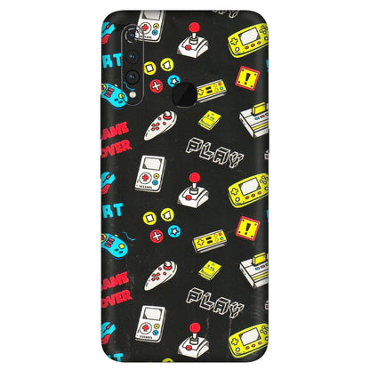 VIVO Z/V/X/T/U/S Series Phone Skins (All Models) - Gaming Doodles - 3D Embossed Finish (L-224) Vivo Z1 Pro