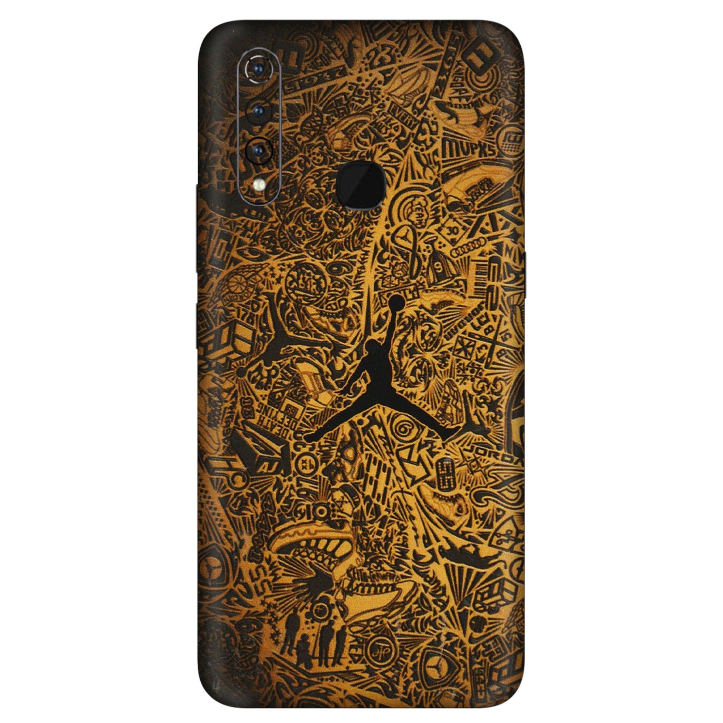 VIVO Z/V/X/T/U/S Series Phone Skins (All Models) - Premium Gold Basketball Player - 3D Embossed Finish (L-236) Vivo Z1 Pro