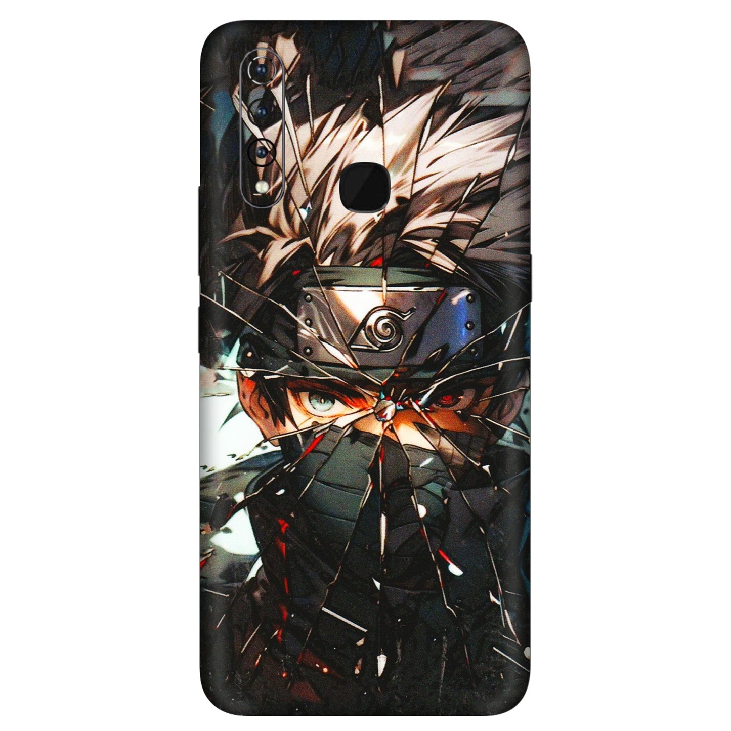 VIVO Z/V/X/T/U/S Series Phone Skins (All Models) - Kakashi Shattered Glass Effect - 3D Embossed Finish (L-237) Vivo Z1 Pro