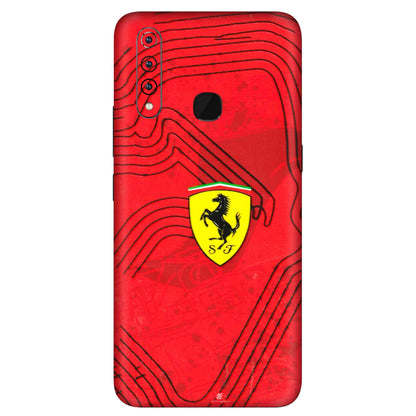 VIVO Z/V/X/T/U/S Series Phone Skins (All Models) - Red Ferrari Logo Stylish - 3D Embossed Finish (L-238) Vivo Z1 Pro