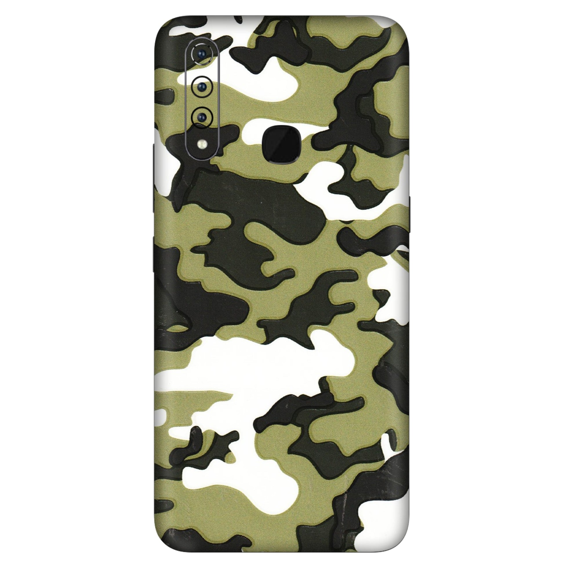 VIVO Z/V/X/T/U/S Series Phone Skins (All Models) - Camouflages White And Green - 3D Embossed Finish (L-243) Vivo Z1 Pro