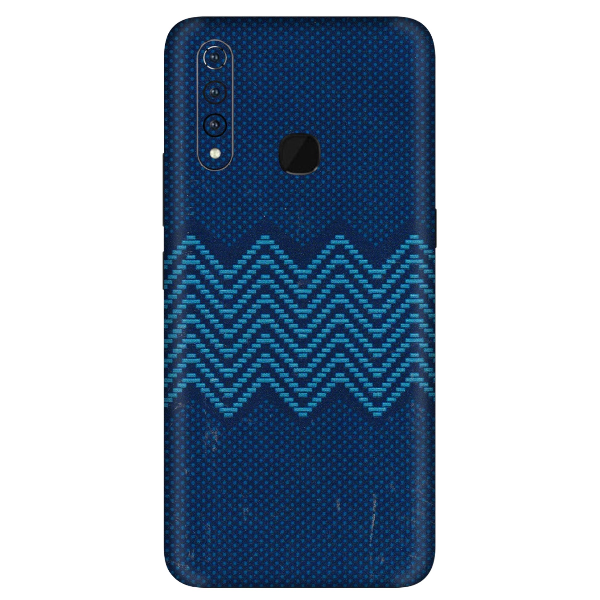 VIVO Z/V/X/T/U/S Series Phone Skins (All Models) - Blue Sober Waves - 3D Embossed Finish (L-306) Vivo Z1 Pro