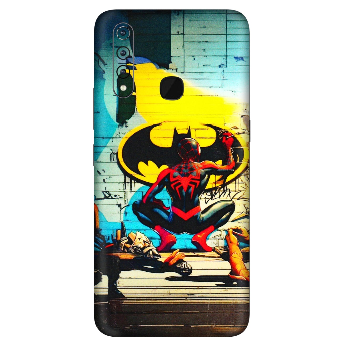 VIVO Z/V/X/T/U/S Series Phone Skins (All Models) - New Spiderman Bat Logo - 3D Embossed Finish (L-309) Vivo Z1 Pro