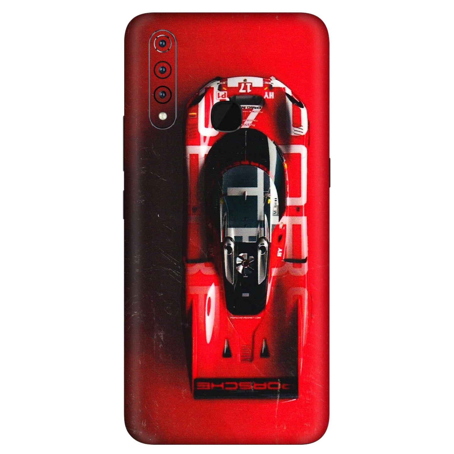 VIVO Z/V/X/T/U/S Series Phone Skins (All Models) - Red Porsche Car Logo - 3D Embossed Finish (L-315) Vivo Z1 Pro