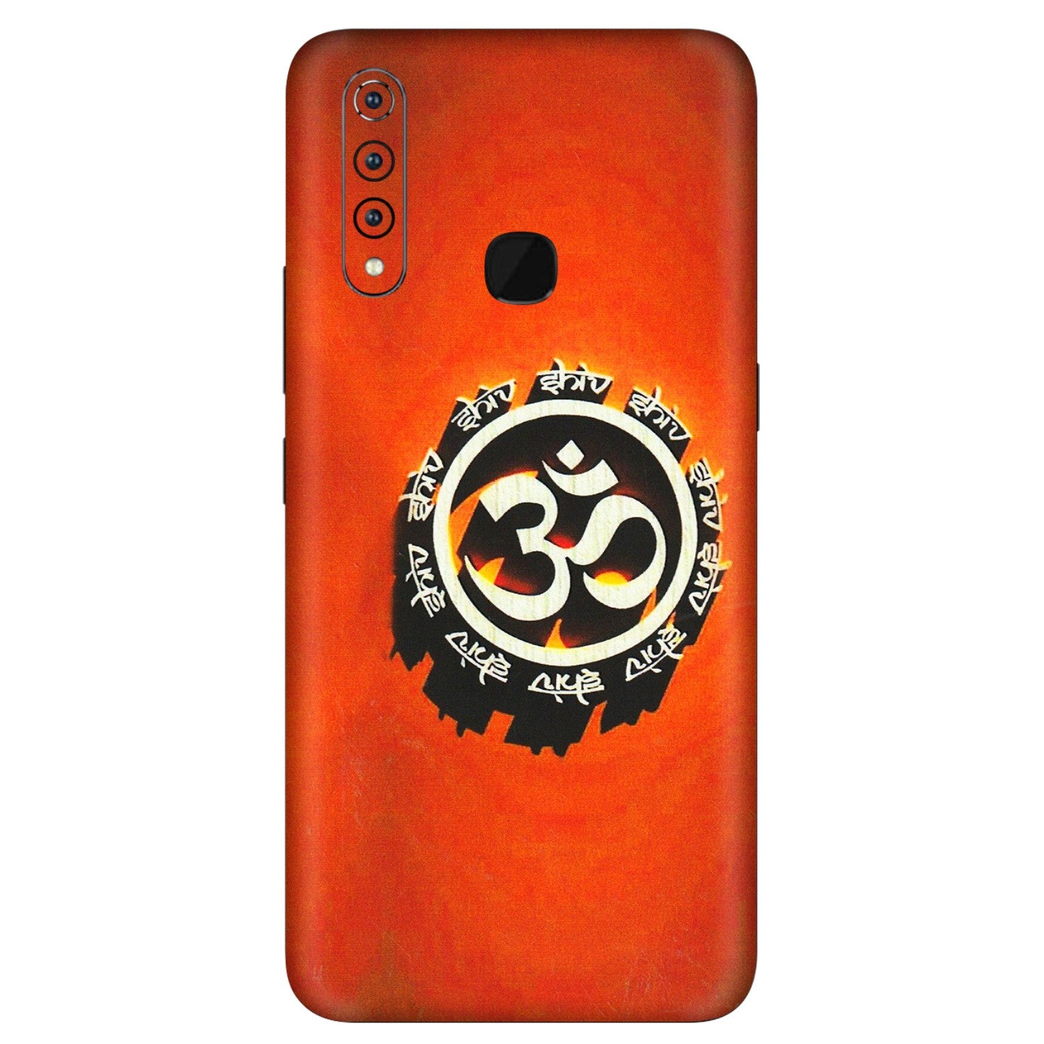 VIVO Z/V/X/T/U/S Series Phone Skins (All Models) - Aum Shiv Orange - 3D Embossed Finish (L-32) Vivo Z1 Pro