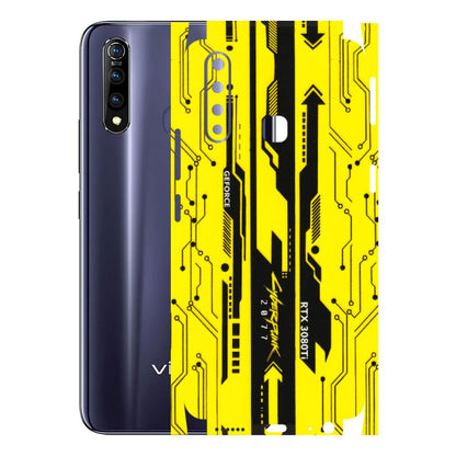 VIVO Z/V/X/T/U/S Series Phone Skins (All Models) - Yellow Cyberpunk - 3D Embossed Finish (L-93) Vivo Z1 Pro