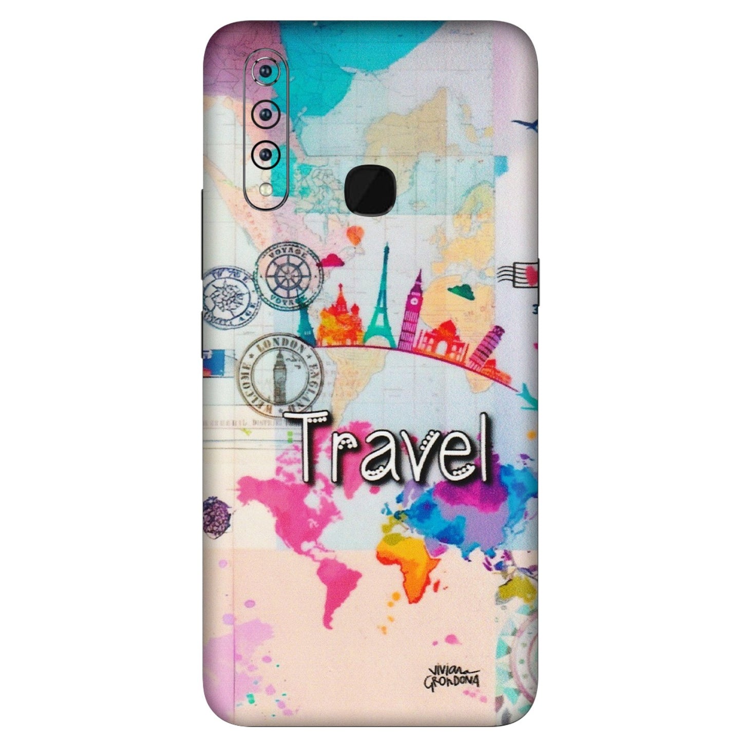VIVO Z/V/X/T/U/S Series Phone Skins (All Models) - Travel The Wonders - Matte Finish (M-108) Vivo Z1 Pro