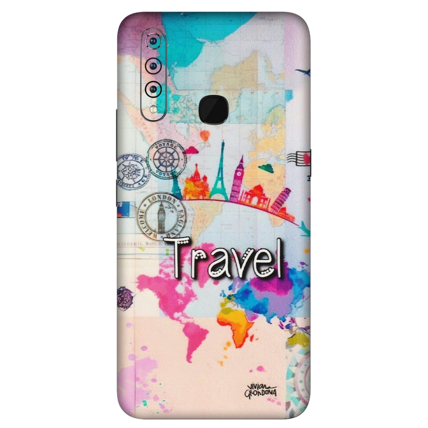VIVO Z/V/X/T/U/S Series Phone Skins (All Models) - Travel The Wonders - Matte Finish (M-108) Vivo Z1 Pro