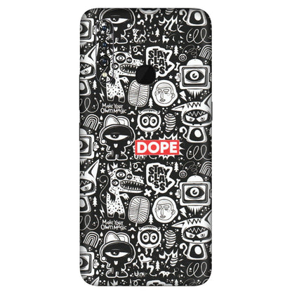VIVO Z/V/X/T/U/S Series Phone Skins (All Models) - Dope Stay Classy Black Doodles - Matte Finish (M-126) Vivo Z1 Pro