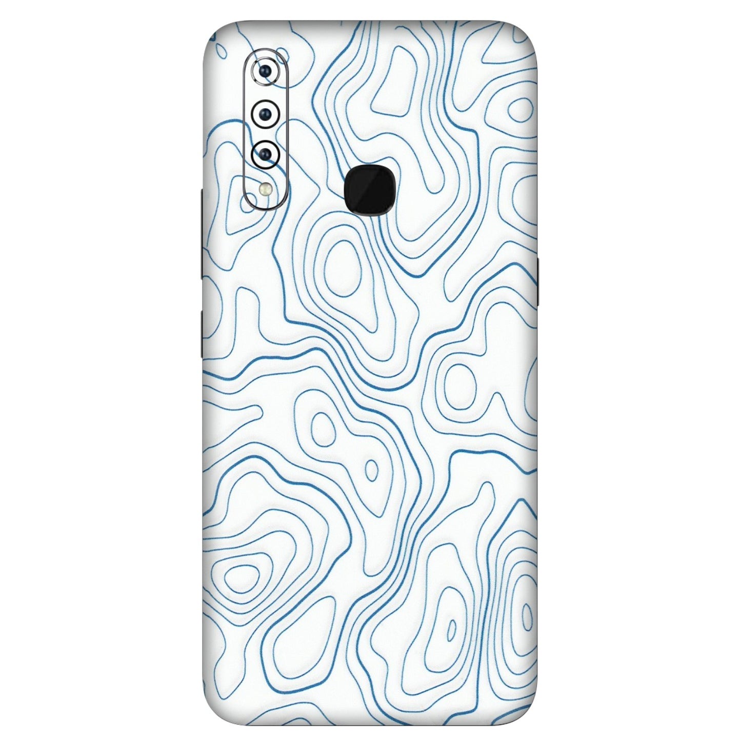 VIVO Z/V/X/T/U/S Series Phone Skins (All Models) - Blue And White Swirls - Matte Finish (M-139) Vivo Z1 Pro