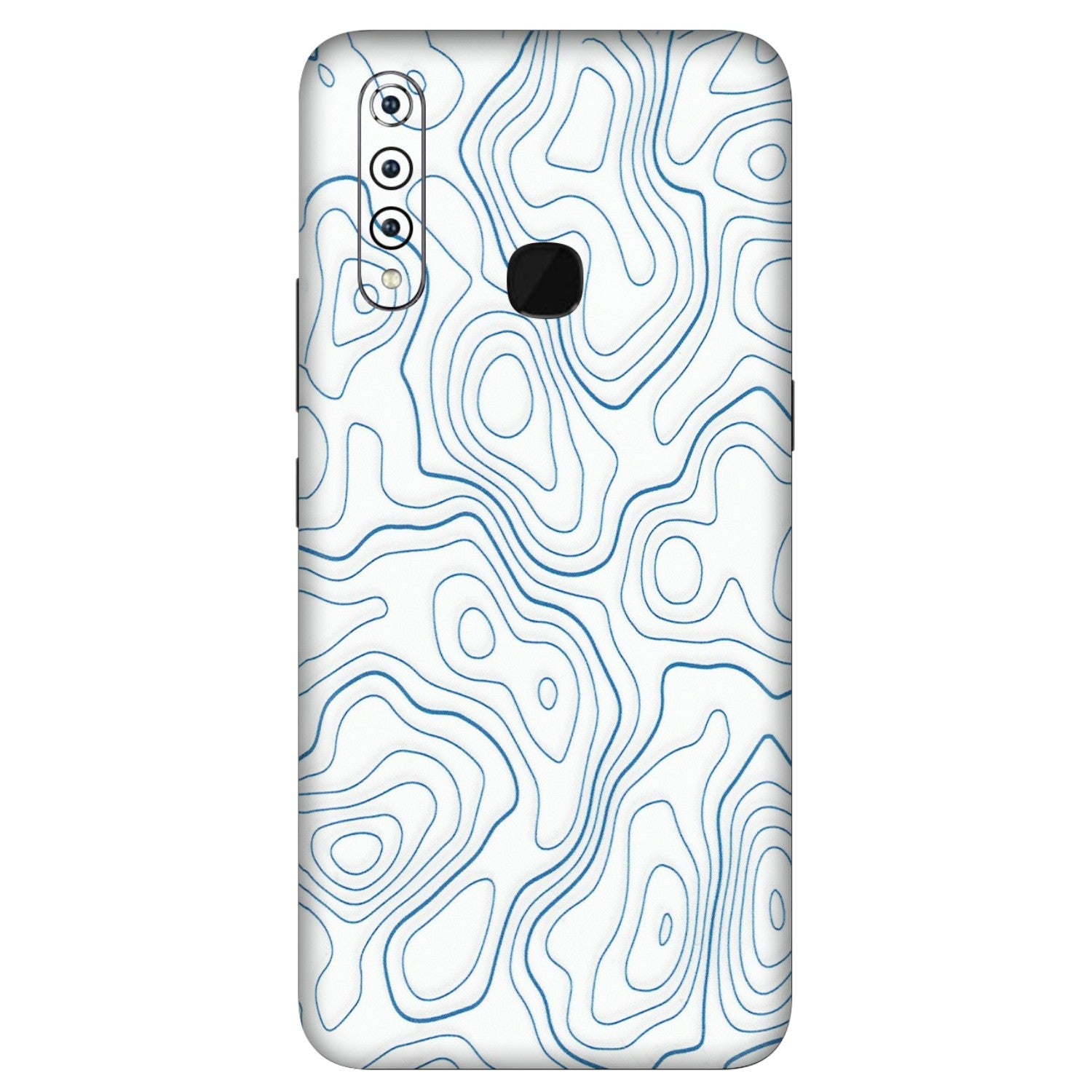 VIVO Z/V/X/T/U/S Series Phone Skins (All Models) - Blue And White Swirls - Matte Finish (M-139) Vivo Z1 Pro