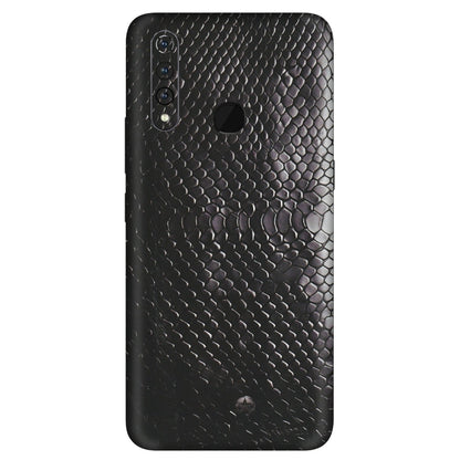VIVO Z/V/X/T/U/S Series Phone Skins (All Models) - Black Snack Leather - Matte Finish (M-147) Vivo Z1 Pro