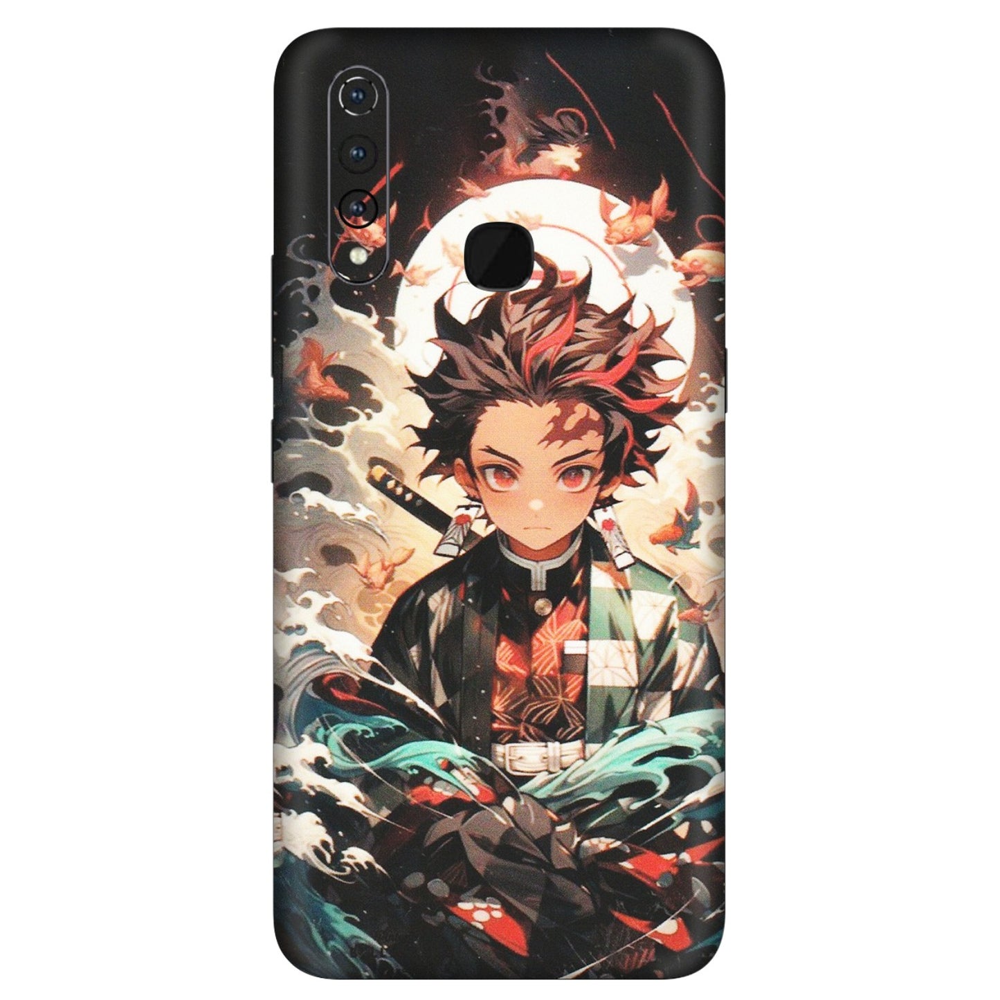 VIVO Z/V/X/T/U/S Series Phone Skins (All Models) - Tanjiro Demon Slayer Anime - Matte Finish (M-158) Vivo Z1 Pro