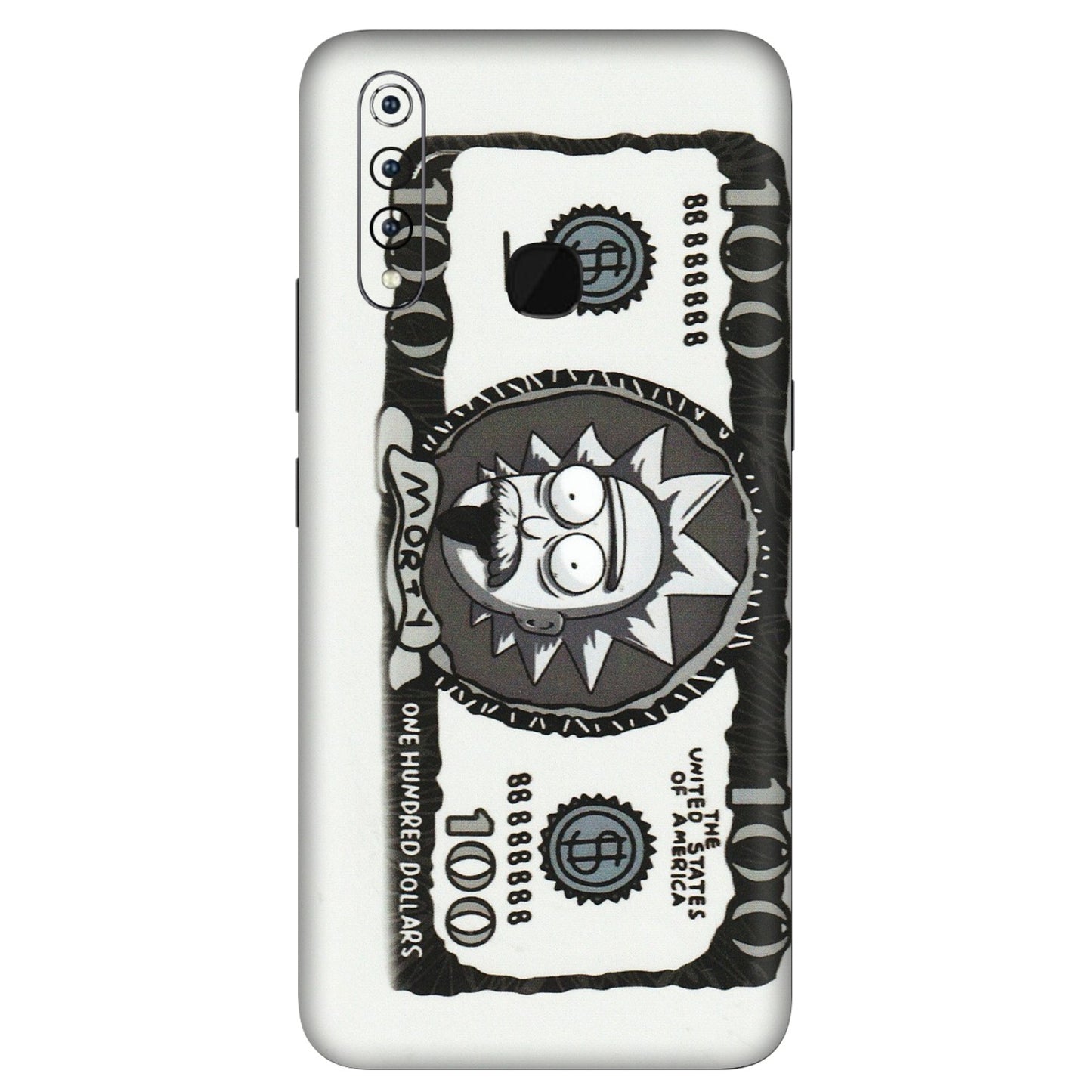 VIVO Z/V/X/T/U/S Series Phone Skins (All Models) - Rick And Morty Hundred Dollar Anime - Matte Finish (M-161) Vivo Z1 Pro