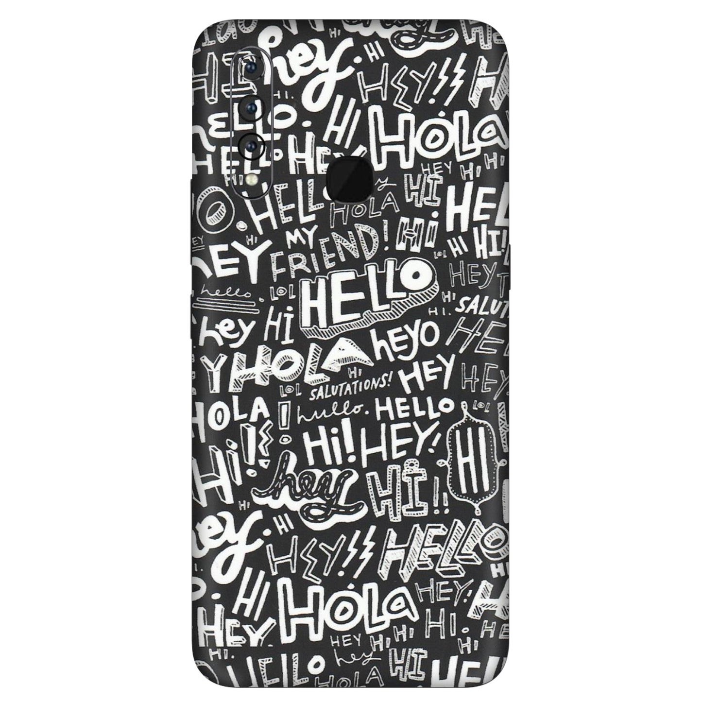 VIVO Z/V/X/T/U/S Series Phone Skins (All Models) - Hi Hello Doodles - Matte Finish (M-25) Vivo Z1 Pro