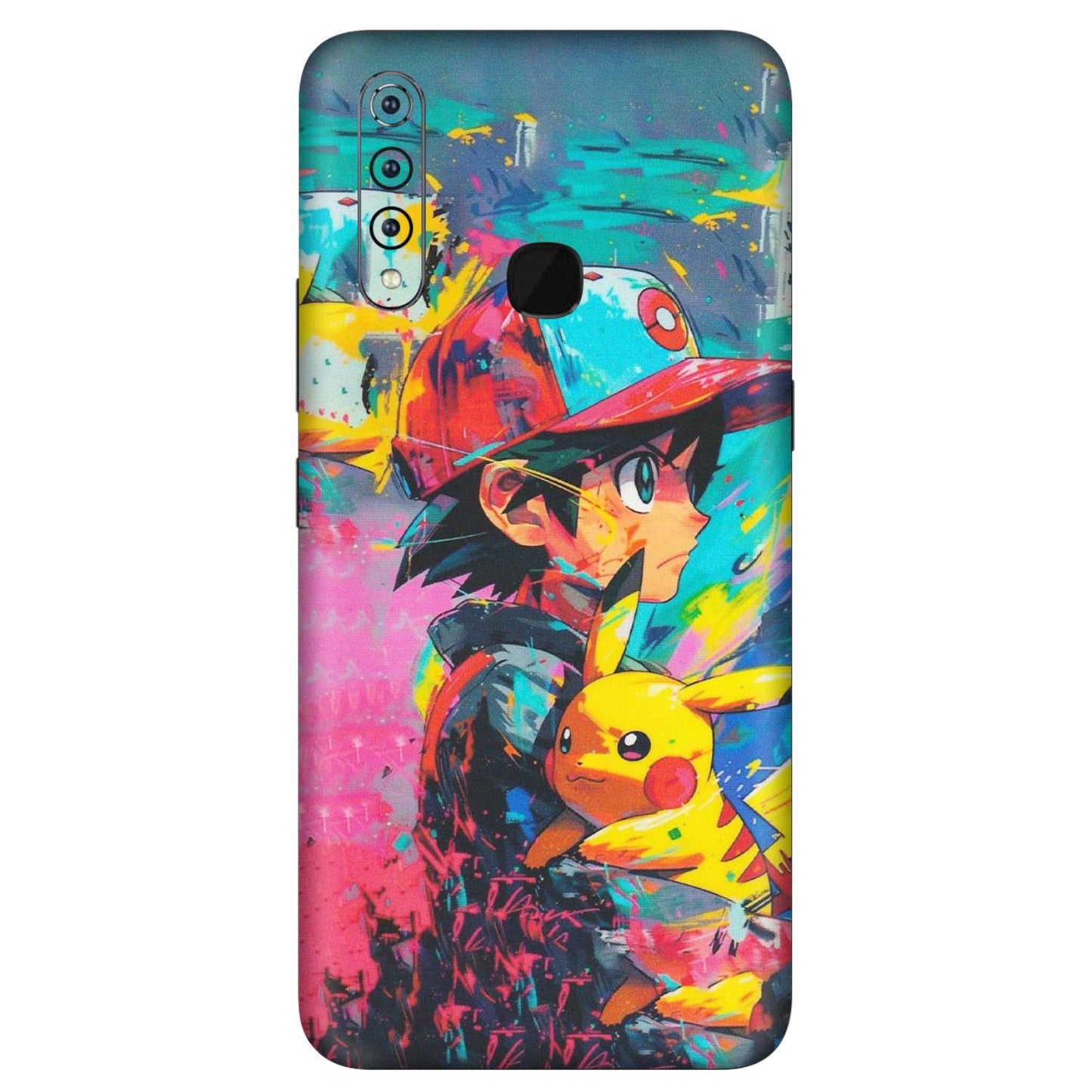 VIVO Z/V/X/T/U/S Series Phone Skins (All Models) - Ash & Pikachu - Matte Finish (M-26) Vivo Z1 Pro