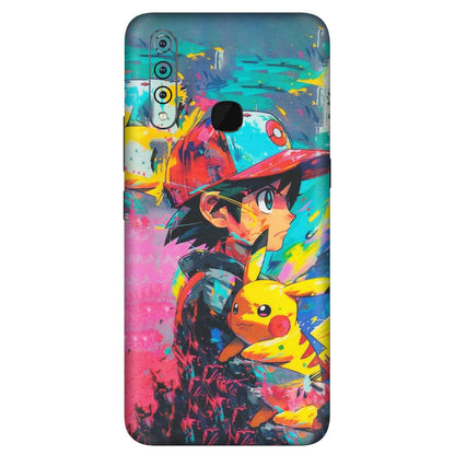VIVO Z/V/X/T/U/S Series Phone Skins (All Models) - Ash & Pikachu - Matte Finish (M-26) Vivo Z1 Pro
