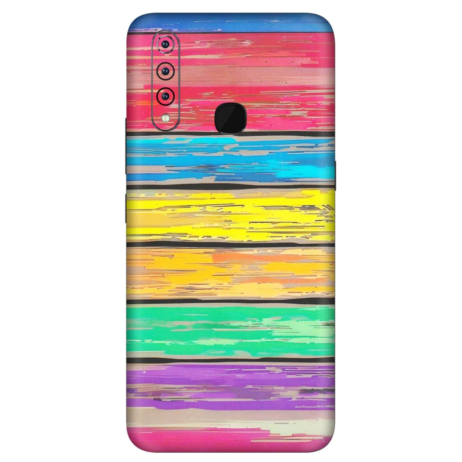 VIVO Z/V/X/T/U/S Series Phone Skins (All Models) - Multi Colour Wooden Wall - Matte Finish (M-96) Vivo Z1 Pro