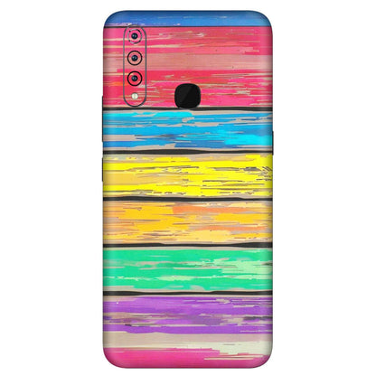 VIVO Z/V/X/T/U/S Series Phone Skins (All Models) - Multi Colour Wooden Wall - Matte Finish (M-96) Vivo Z1 Pro