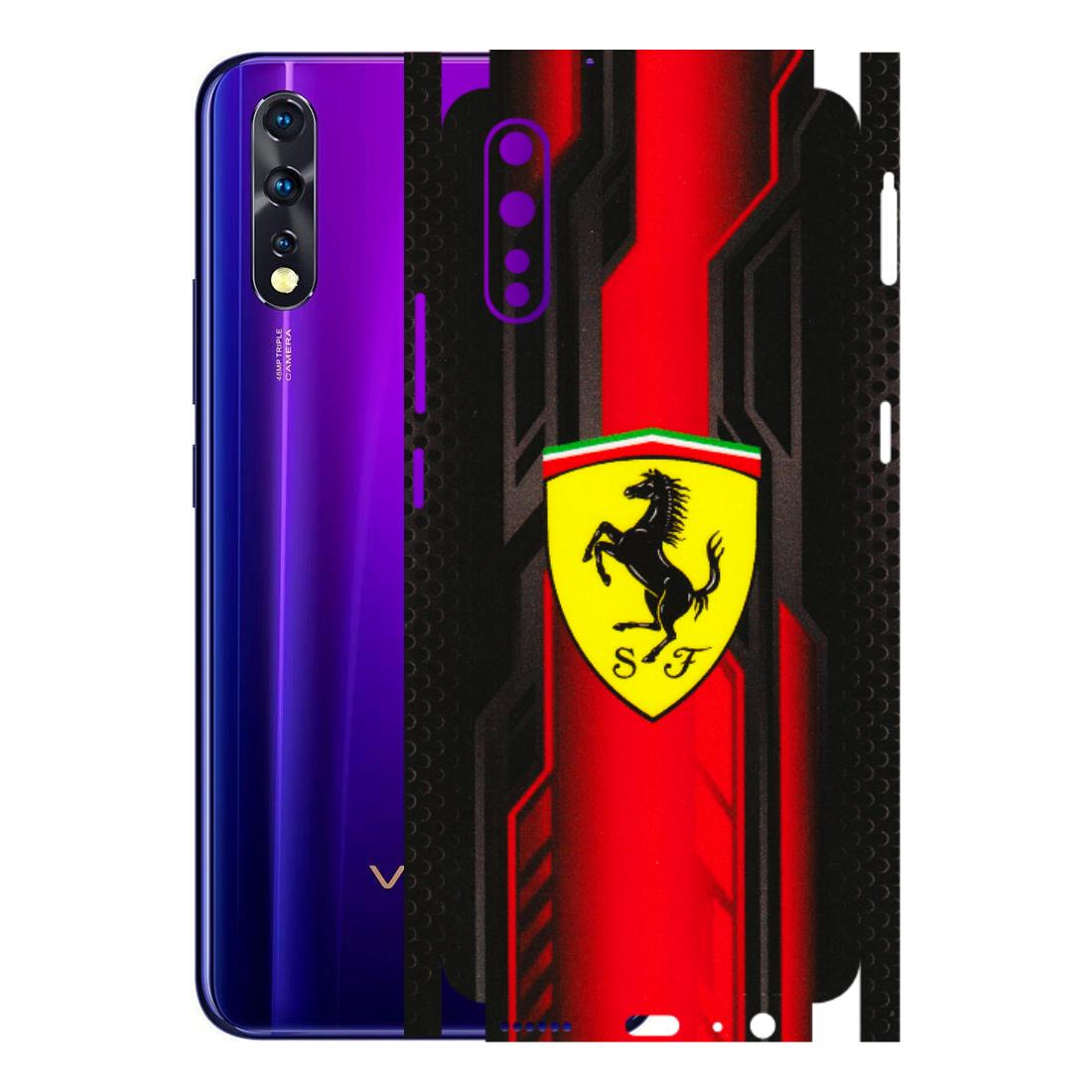 VIVO Z/V/X/T/U/S Series Phone Skins (All Models) - Black Ferrari Logo - 3D Embossed Finish (L-253) Vivo Z1 X