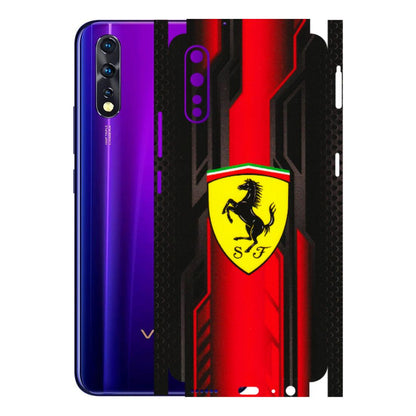 VIVO Z/V/X/T/U/S Series Phone Skins (All Models) - Black Ferrari Logo - 3D Embossed Finish (L-253) Vivo Z1 X
