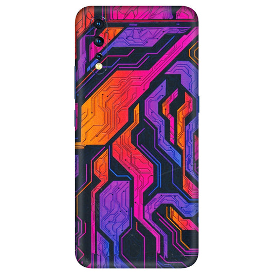 VIVO Z/V/X/T/U/S Series Phone Skins (All Models) - Tech Circuits Futuristic - 3D Embossed Finish (L-07) Vivo Z1 X