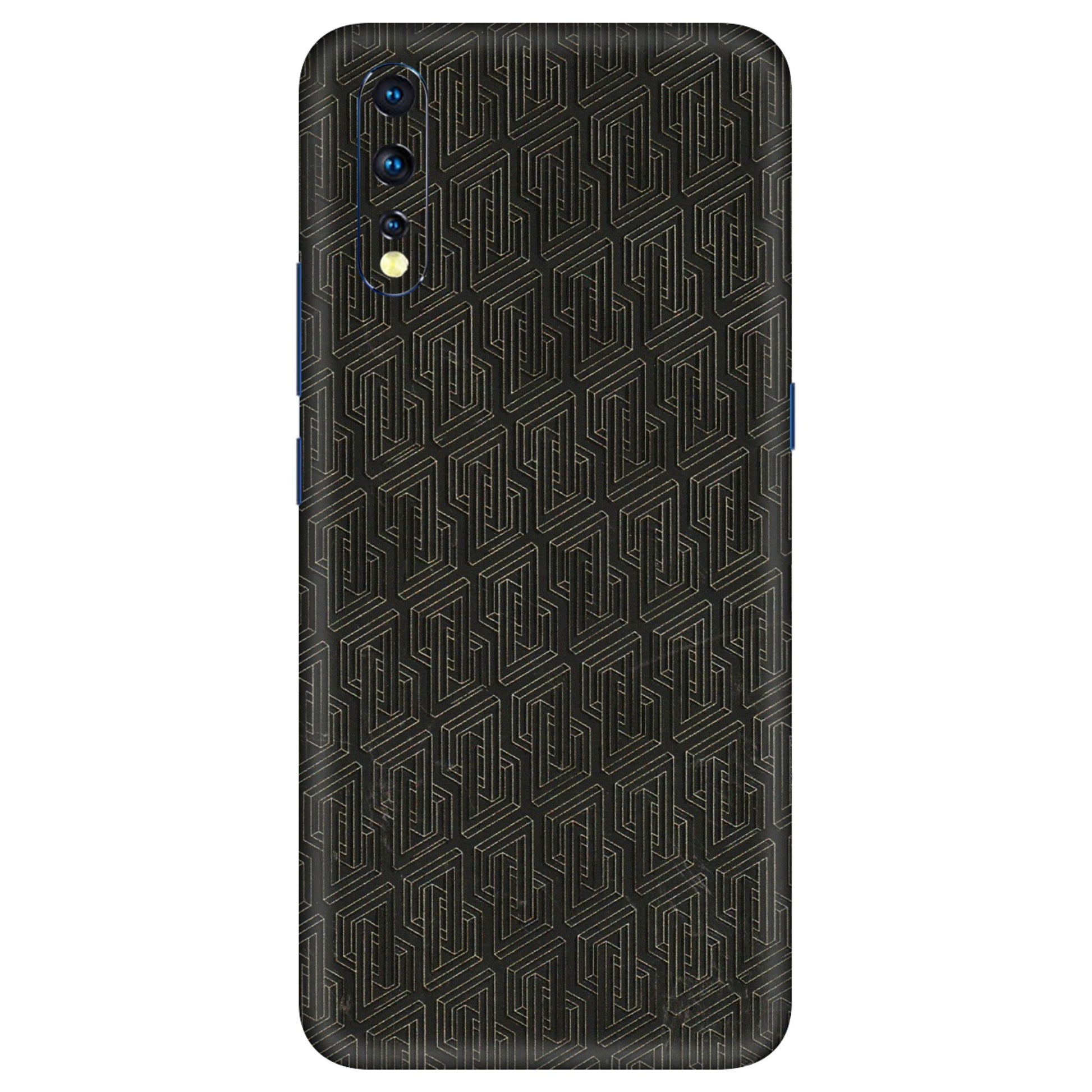 VIVO Z/V/X/T/U/S Series Phone Skins (All Models) - Black Abstract Pattern - 3D Embossed Finish (L-117) Vivo Z1 X