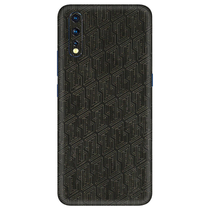 VIVO Z/V/X/T/U/S Series Phone Skins (All Models) - Black Abstract Pattern - 3D Embossed Finish (L-117) Vivo Z1 X