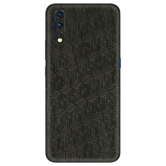 VIVO Z/V/X/T/U/S Series Phone Skins (All Models) - Black Abstract Pattern - 3D Embossed Finish (L-117) Vivo Z1 X