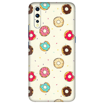 VIVO Z/V/X/T/U/S Series Phone Skins (All Models) - Mini Donuts Doodle Art - 3D Embossed Finish (L-122) Vivo Z1 X